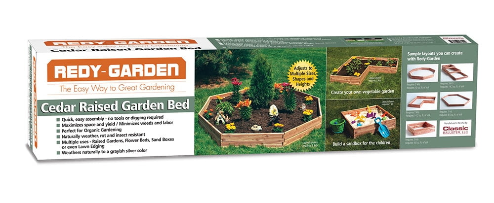 Customizable 28 Square Feet Red Cedar Raised Garden Bed Kit USA Made 64" x 64"