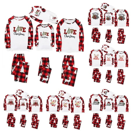 

Family Christmas Pajamas Matching Sets 2022 Cute Xmas Pjs Nightwear Comfy Soft Holiday Jammies Shirts Pants Sleepwear