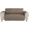 thumbnail image 2 of Couch Covers, Tear and Stain Resistant Slipcover, Quilted 75” Sofa Cover, Durable Furniture Protector with Elastic Straps, Light Brown, 2 of 8