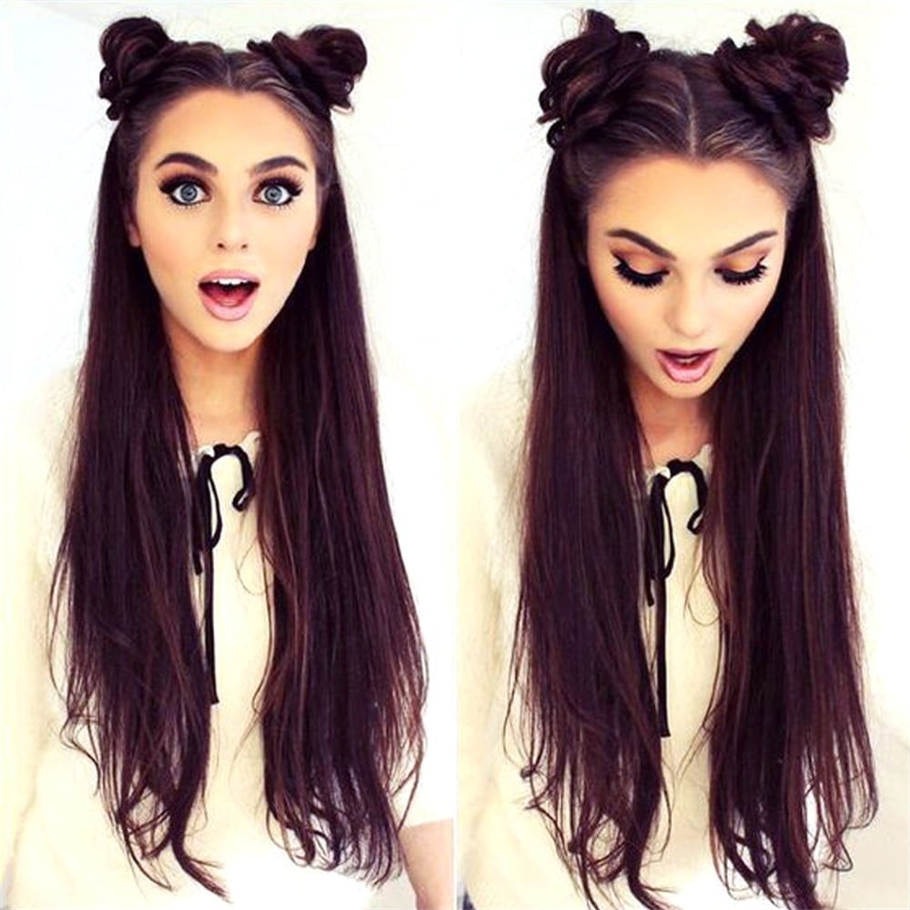 Space Buns Hair Pieces Synthetic Claw Clip in Mini Hair Scrunchies Extension