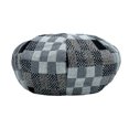 thumbnail image 3 of WITHMOONS 8 Panel Ivy Newsboy Cap - Applejack Paperboy Hat Winter Knitted Checkered Patchwork LDG1562 (Black), 3 of 5