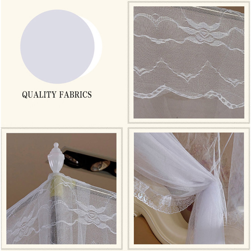 Mightlink 4 Corners Post Bed Canopy, Elegant Curtain Net, Sheer Canopy Mosquito Net, for Girls Boys Kids Room Decor