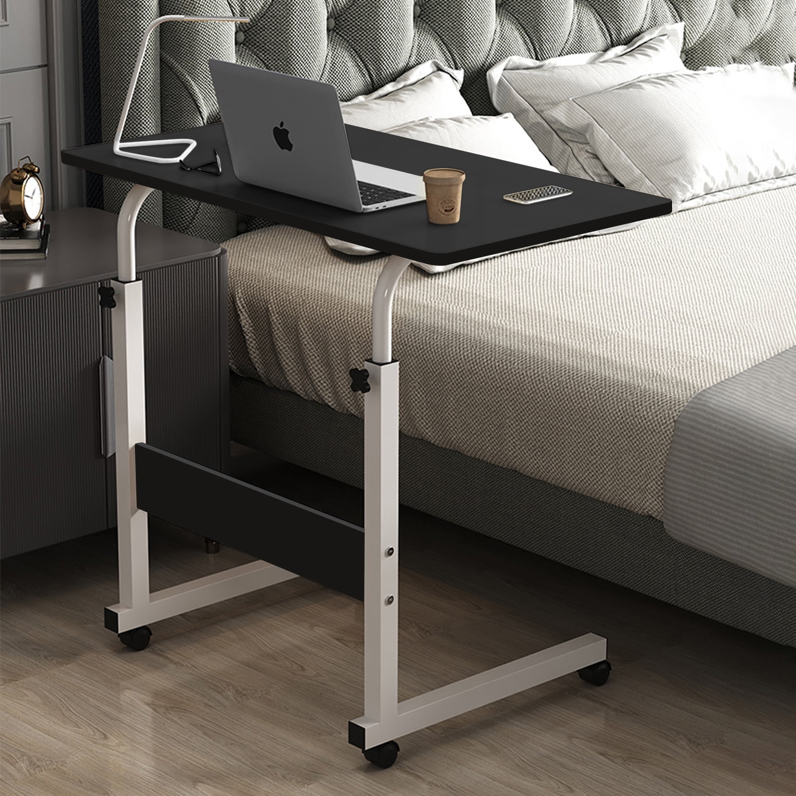 23.6 Inch Computer Mobile Desk with Wheels Adjustable Height Movable