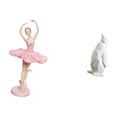 thumbnail image 5 of Dualoai Ballerina Penguin Resin Figurine Girl Animal Sculpture Collectable Craft Decorative Ornament Birthday Gift Novelty Souvenir for Office Study Room Bookshelf Housewarming Tabletop Bar, 5 of 8
