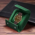 thumbnail image 4 of Estuche de viaje para reloj de cuero Caja de reloj individual para hombres y mujeres, 1 ranura, verde, 4 of 6