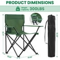 thumbnail image 3 of 2 Pack Folding Camping Chairs for Adults, Foldable Portable Beach Chairs with Carry Bag & Cup Holder, Compact Design for Camping, Beach, Picnics, and Fishing Supports 300LBS（Green）, 3 of 13