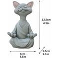 thumbnail image 4 of Estatua de jardín NQ Adorno de gato de meditación tamaño grande gris, 4 of 4