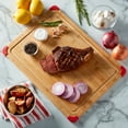 thumbnail image 3 of Farberware 15-inch by 21-inch Bamboo Wood Cutting Board with Red Non-slip Corners, 3 of 8