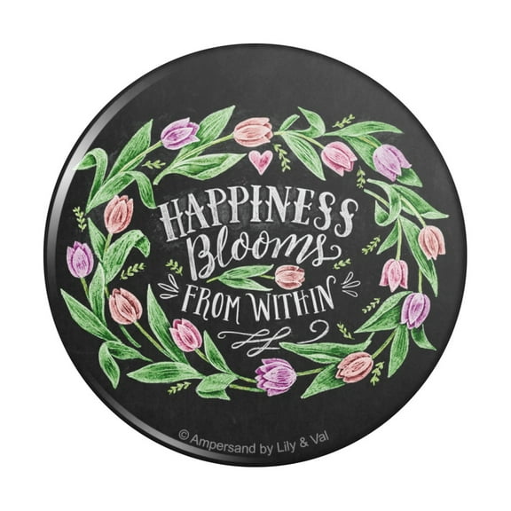 Happiness Blooms from Within Pinback Button Pin