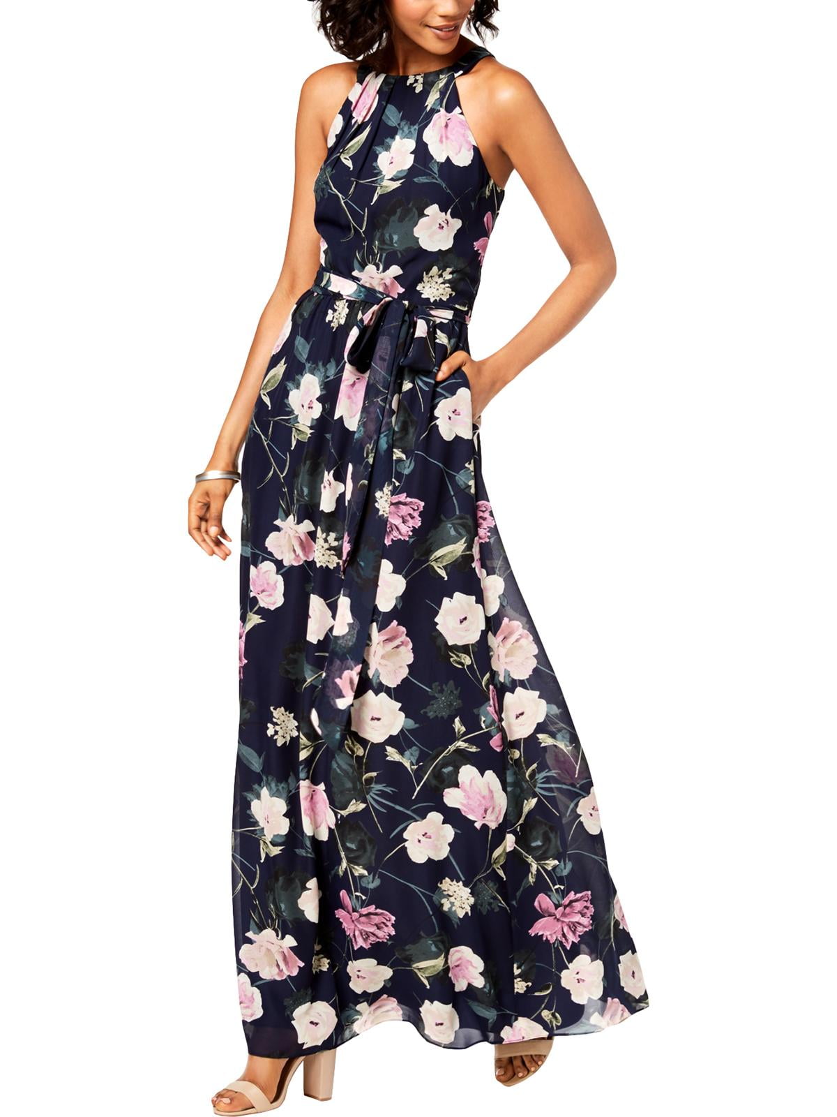 SLNY Womens Floral Halter Maxi Dress - Walmart.com
