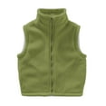 thumbnail image 3 of Jinhomg Toddler Boys Girls Polar fleece Vest Kids Stand Collar Sleeveless Zipper Jacket Lightweight Sherpa Fleece Waistcoat Outerwear, 3 of 6