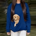 thumbnail image 2 of Kilaqueen Women's Pet Pouch Sweatshirt Kangaroo Pocket Long Sleeve Solid Color Pullover Tops for Small Dogs and Cats, Puppy Kitten Dog Holder, 2 of 6