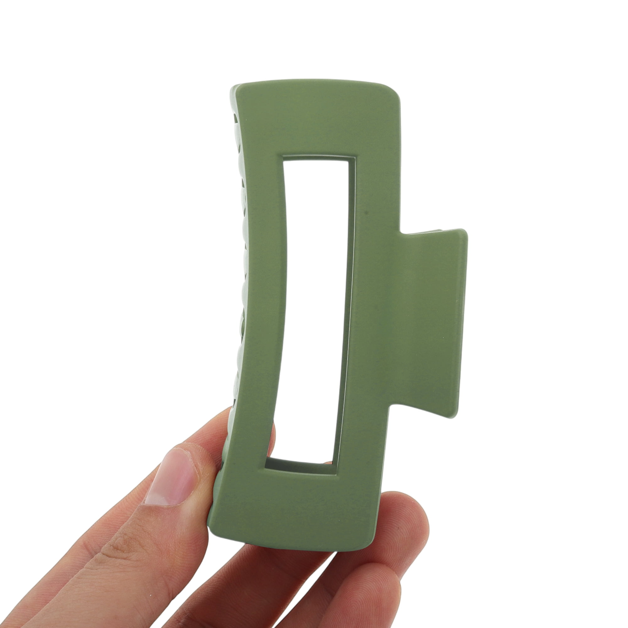 Unique Bargains Rectangle Frosted Hair Clips Blue Yellow Wine Red Army Green 4 Pcs