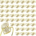 thumbnail image 1 of HWZWT Simple Modern Napkin Ring Set Metal Leaf Napkin Holder Rhinestone Napkin Buckle Suitable for Wedding Party Celebration Holiday Table Decoration, 1 of 5