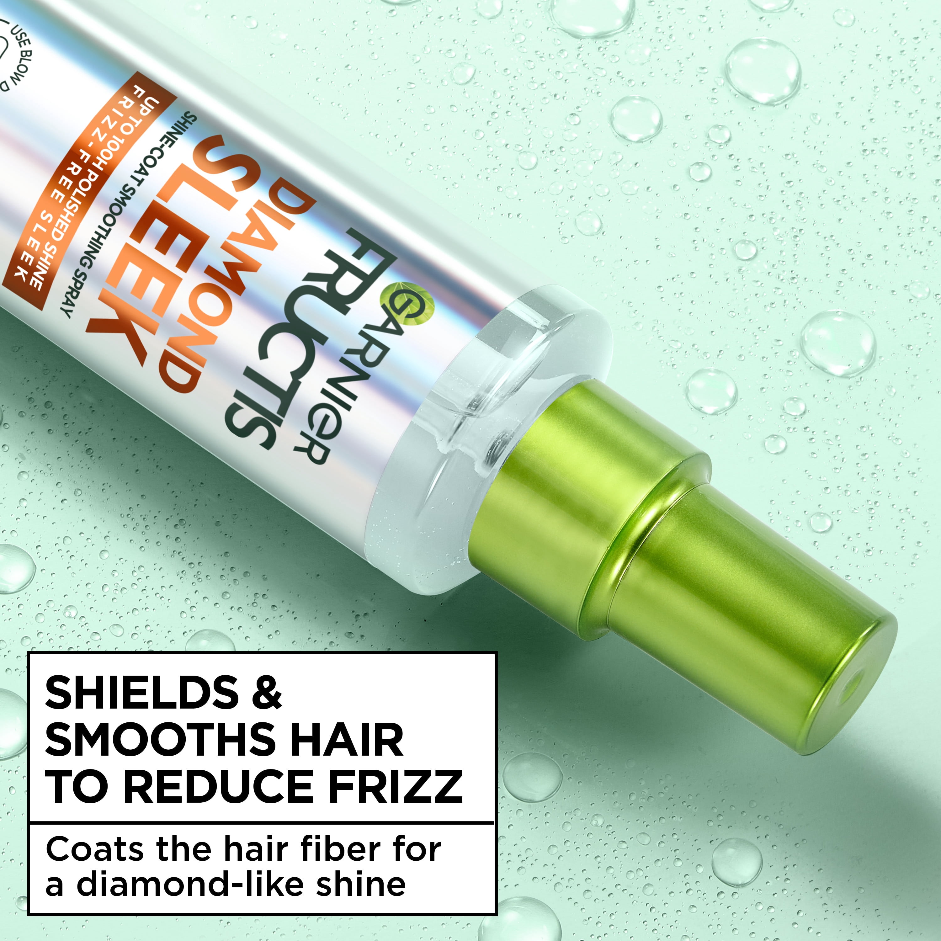 Garnier Fructis Diamond Sleek Shine Spray for Frizzy and Dry Hair, 4.6 fl oz