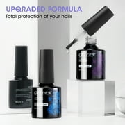 Gellen Gel Nail Polish, 2Pcs 10ml Gel Top and Base Coat, Soak Off Gel Polish No Wipe UV/LED Lamp Cure Clear Base Top Gel Kit Gifts for Women