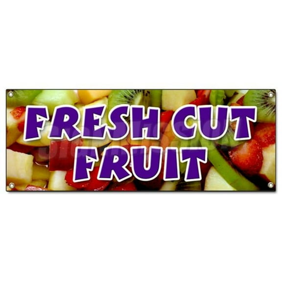 18 x 48 in. Fresh Cut Fruit Banner Sign