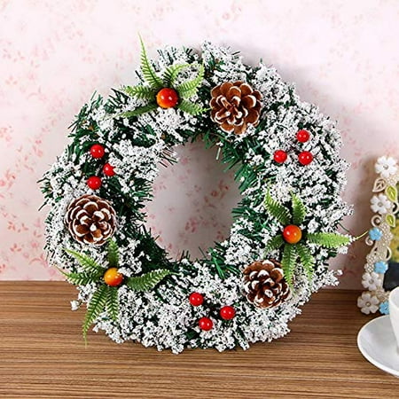 Extra Large Christmas Wreaths For Sale GLiving 20/30/40Cm Christmas Wreath Christmas Large Wreath Door Wall Ornament Garland Decoration Fake Fruit Pine Christmas Decor ()