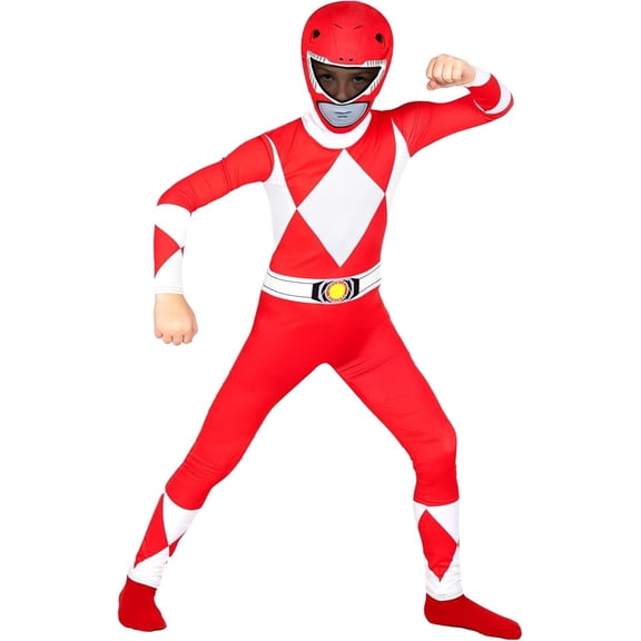 Morph Red Mighty Morphin Power Rangers Costume Kids Morphsuit, Power Rangers Mighty Morphin Costume, Boys Halloween Costume
