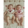 thumbnail image 5 of BemeyourBBs Newborn Baby Girl My First Valentines Day Outfit Romper Overall Heart Embroidery Bodysuit Overalls Cute Infant Spring Summer Clothes, 5 of 9