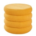 thumbnail image 2 of IVV Teddy Fleece Upholstered Ottoman w/ Storage, Multifunctional Footstool Vanity Chair, Round Padded Seat Support 350lbs, for Living Room, Yellow, 2 of 6