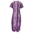 thumbnail image 3 of Fangasis Women Sundress T-shirt Maxi Dresses Tunic T Shirt Dress Ladies Fashion Hawaiian Bohemian Purple S, 3 of 6