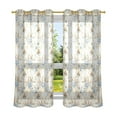 Beautiful Vintage Floral Flower Sheer Curtains Grommet Drapes Light
