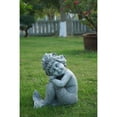 thumbnail image 2 of Hi-Line Gifts 12.75" Sitting Mermaid Child Outdoor Garden Statue, 2 of 2