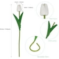 thumbnail image 2 of 10 Pcs Artificial Tulips White Real Touch White Tulips PU Latex Faux Flowers Singh Stem Spring Bouquet of Flowers Fake Tulips Fake Flowers for Decoration for Wedding Party Centerpieces Home, 2 of 5