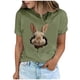 thumbnail image 2 of Tops de Cuello Alto para las Mujeres Amante Impreso Camiseta Cuello Redondo Manga Corta, Poliéster Spandex, 2 of 7