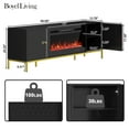 thumbnail image 2 of Boyel Living Fireplace TV Stand for TVs up to 80", Black TV Stand with 36'' Electric Fireplace, Media TV Console w/ Storage Cabinets for Living Room, 2 of 10