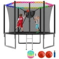 thumbnail image 1 of KOFUN 1000LBS 10FT Trampoline for Kids and Adults Outdoor Backyard Trampoline with Safety Enclosure Net, Removable Basketball Hoop, Ladder, Light, 2 Balls, Black, 1 of 7