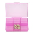 thumbnail image 2 of Unique Bargains 1 Pc Pill Case 6 Grid Clear Pill Box Pink, 2 of 6
