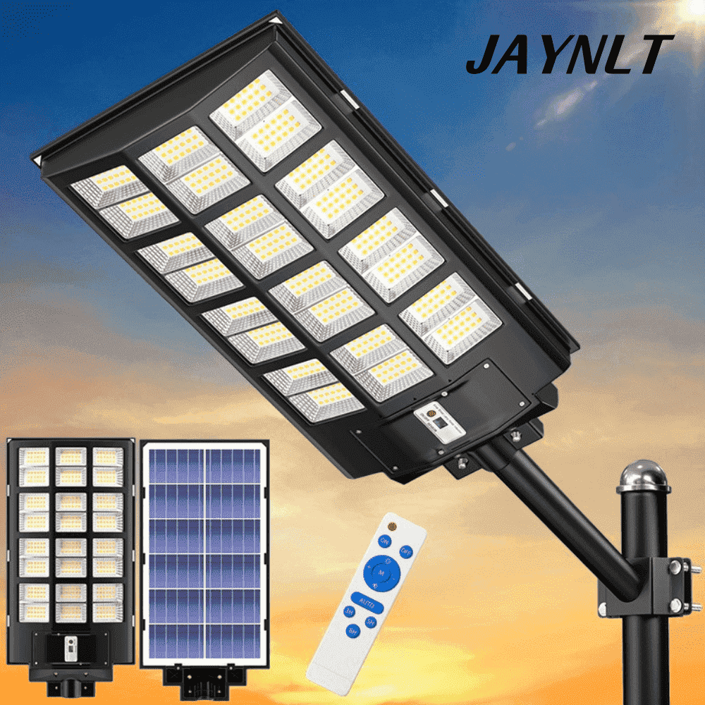 Bjsuc Solar Street Lights-14,800w  - Large Size Security Street Outdoor / Super Bright 600000LM Commercial Parking Lot Light with Motion Sensor