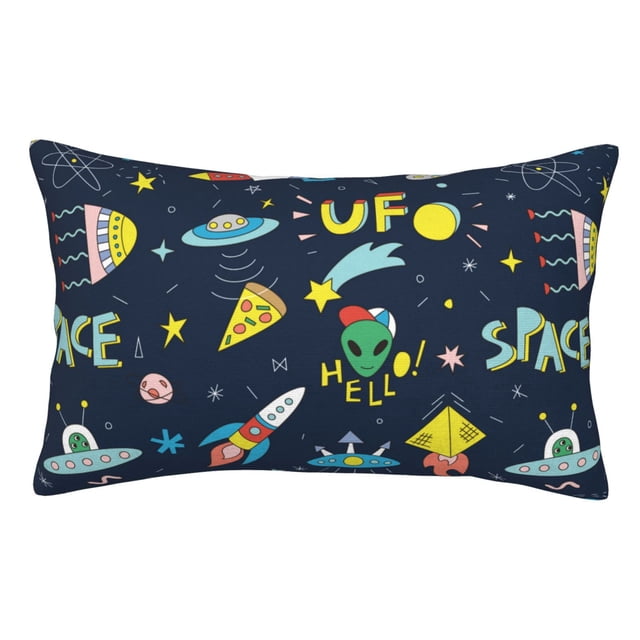 Balery Funny Spaceships Funda de Cojín Estampada, Regalos para Mujeres, Regalos de Amor para Ella, Regalos para Novia o Esposa, Funda de Almohada-20"x30"