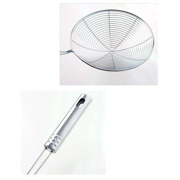 Spider Strainer Skimmer Ladle Stainless Steel Wire Scoop with Ladle Hook  for Frying & Cooking Versatile Handheld Kitchen Oil Drainer Easy Storage