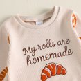 thumbnail image 6 of Cjfdfy Toddler Baby Boy Girl Fall Thanksgiving Outfit My Rolls Are Homemade Waffle Knit Long Sleeve Sweatshirt And Pants Kid Cute My First Thanksgiving Fall Winter Outfit 6M-4Y, 6 of 9
