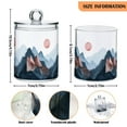 thumbnail image 5 of Yayeee 2 Pack Qtip Holder Bathroom Cotton Swab Canister with Lid Clear Dispenser Set, Art Mountain and Sun Pattern, 5 of 6