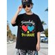thumbnail image 1 of Boys/Girls Friendship Theme Back To School Cotton Graphic Tees, Black Casual Style Summer Tops With Heart And Star Pattern, Gift For First Day Of School, 1 of 2