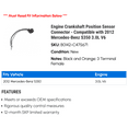 thumbnail image 2 of Engine Crankshaft Position Sensor Connector - Compatible with 2012 Mercedes-Benz S350 3.0L V6, 2 of 2