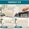 thumbnail image 3 of T Cushion Chair Slipcover Armchair Slipcover for Living Room Stretch Sofa Couch Cover Soft Armchair Cover Washable Furniture Covers with Individual T Cushion Seat Covers (Chair, Porcelain), 3 of 14