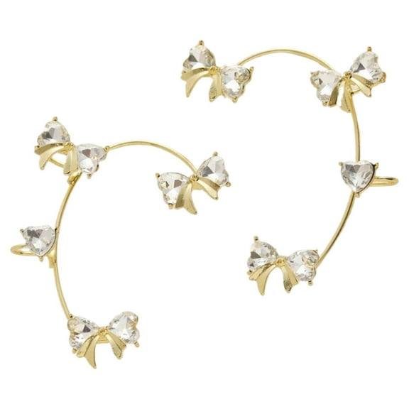 BNNG 2 Pcs Butterfly Ear Cuff Earrings for Women Non Piercing Rhinestone Goth Fairy Elf Ear Cuff Butterfly Ear Wrap Earrings for Bridal Wedding Prom For Teen Butterfly Earrings Ear Non Piercing