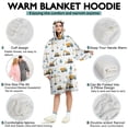 thumbnail image 5 of Wearable Oversized Blanket,Cartoon Construction Vehicles Clouds White Pattern Wearable Blanket Hoodie for Adults,Cozy Hooded Blankets with Super Pockets,Super Warm Fuzzy Pullover for Women & Men, 5 of 6
