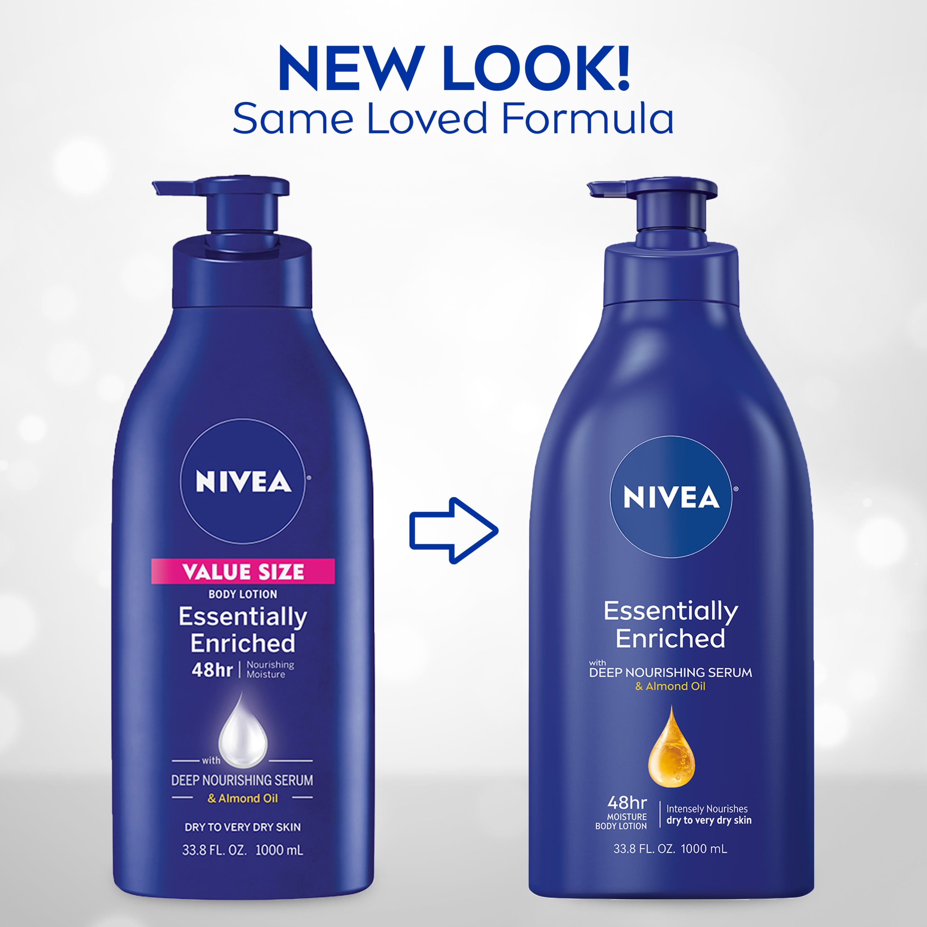 NIVEA Essentially Enriched Body Lotion for Dry Skin, 33.8 Fl Oz Pump Walmart.com