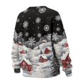 thumbnail image 5 of SCRAWLGOD Christmas Day Womens Casual Crew Neck Sweatshirt with Pockets Oversized Comfy Long Sleeve Lightweight Pullover Drop Shoulder Tops Fall Clothes, House Snow Christmas Tree Print, S, 5 of 7