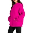 thumbnail image 3 of Chandails à Capuchon Surdimensionnés pour Femmes en Molleton, Chandails en Molleton, Mode d'Automne, Chandails à Enfiler, Vêtements d'Hiver, Rose Rouge, 5TG, 3 of 9