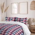 thumbnail image 2 of Ambesonne Floral Down Alternative Quilt Comforter, Botanical Water Flower Art, King, Slate Blue and Dark Coral, 2 of 5