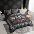 thumbnail image 3 of Erosebridal Vintage Dragon Bedding Comforter Set, Bohemian Aztec Mandala Queen Bedding Sets, Black Gray Red, Black Reversible 7-Piece, 3 of 6
