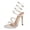 White, variant on Heels for Women Sparkly Rhinestone Strappy Sandals Square Open Toe Summer Dressy Backless Stilettos for Party Prom White Size 7