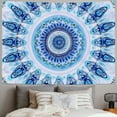 thumbnail image 2 of WYYP  Handmade Indian hippie Bohemian Psychedelic Peacock Mandala Wall hanging College Dorm Beach Throws Table Cloth Bedding Tapestry (Peacock Sky Blue, Medium 50x40inch, 2 of 6